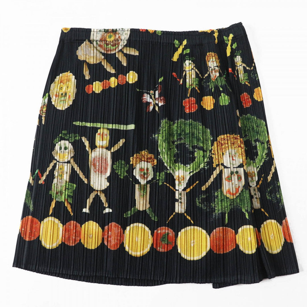 PLEATS PLEASE skirt PP41-JG654 Main: 100% polyester black multi Women F Used Authentic