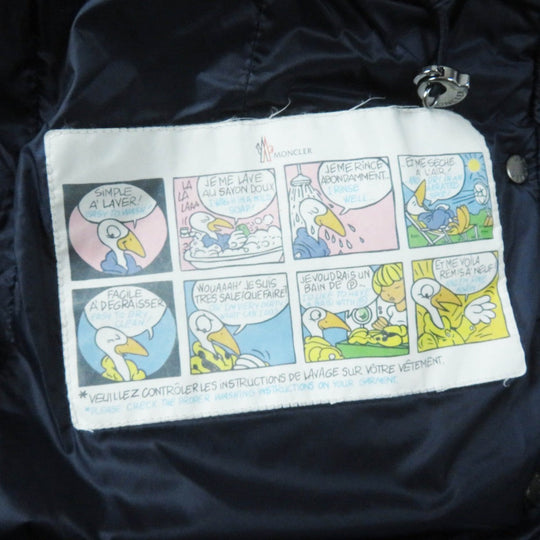 MONCLER down coat Main: 100% nylon, Lining: 100% nylon, Filling: 90% down, Filling: 10% feather, Fur: raccoon Navy HERMIFUR Women 00 Used Authentic