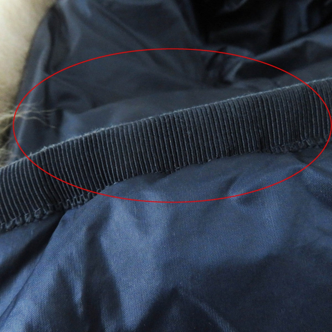 MONCLER down coat Main: 100% nylon, Lining: 100% nylon, Filling: 90% down, Filling: 10% feather, Fur: raccoon Navy HERMIFUR Women 00 Used Authentic