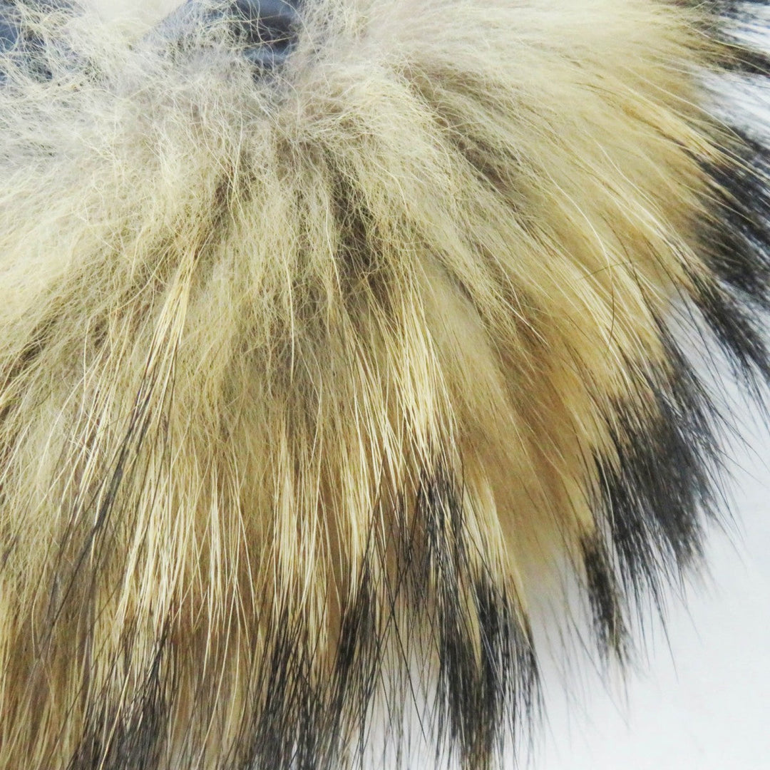 MONCLER down coat Main: 100% nylon, Lining: 100% nylon, Filling: 90% down, Filling: 10% feather, Fur: raccoon Navy HERMIFUR Women 00 Used Authentic