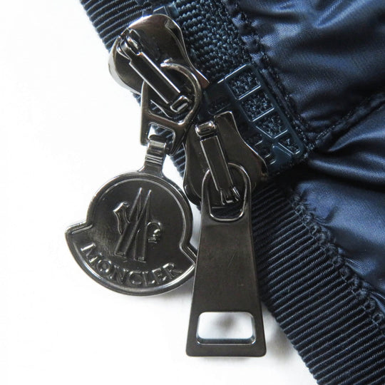 MONCLER down coat Main: 100% nylon, Lining: 100% nylon, Filling: 90% down, Filling: 10% feather, Fur: raccoon Navy HERMIFUR Women 00 Used Authentic