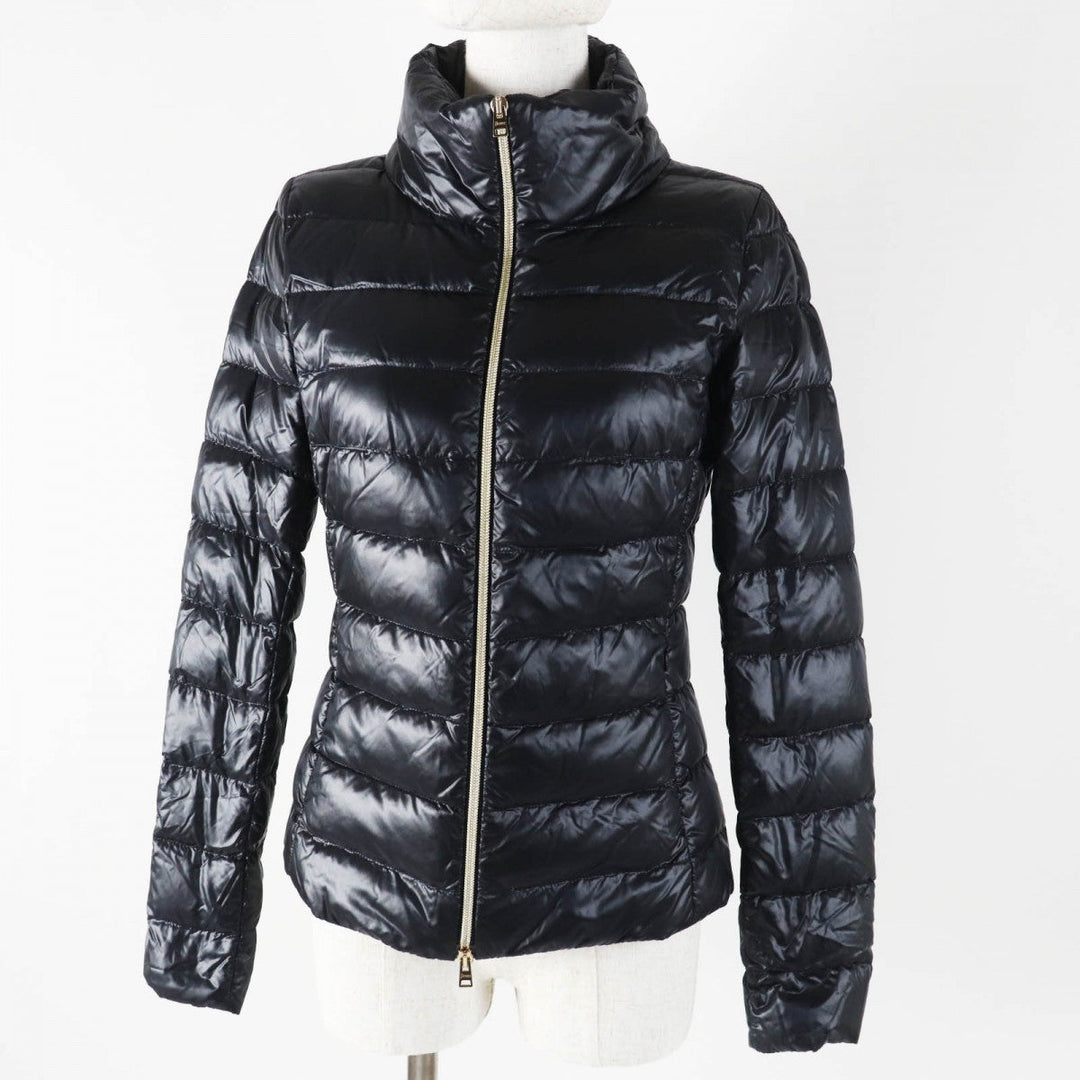 Herno Down jacket PI0969D Outer: 90% polyester, Outer: 10% polyurethane, Outer: 100% nylon, Filling: 90% down, Filling: 10% feather black Women 40 Used Authentic