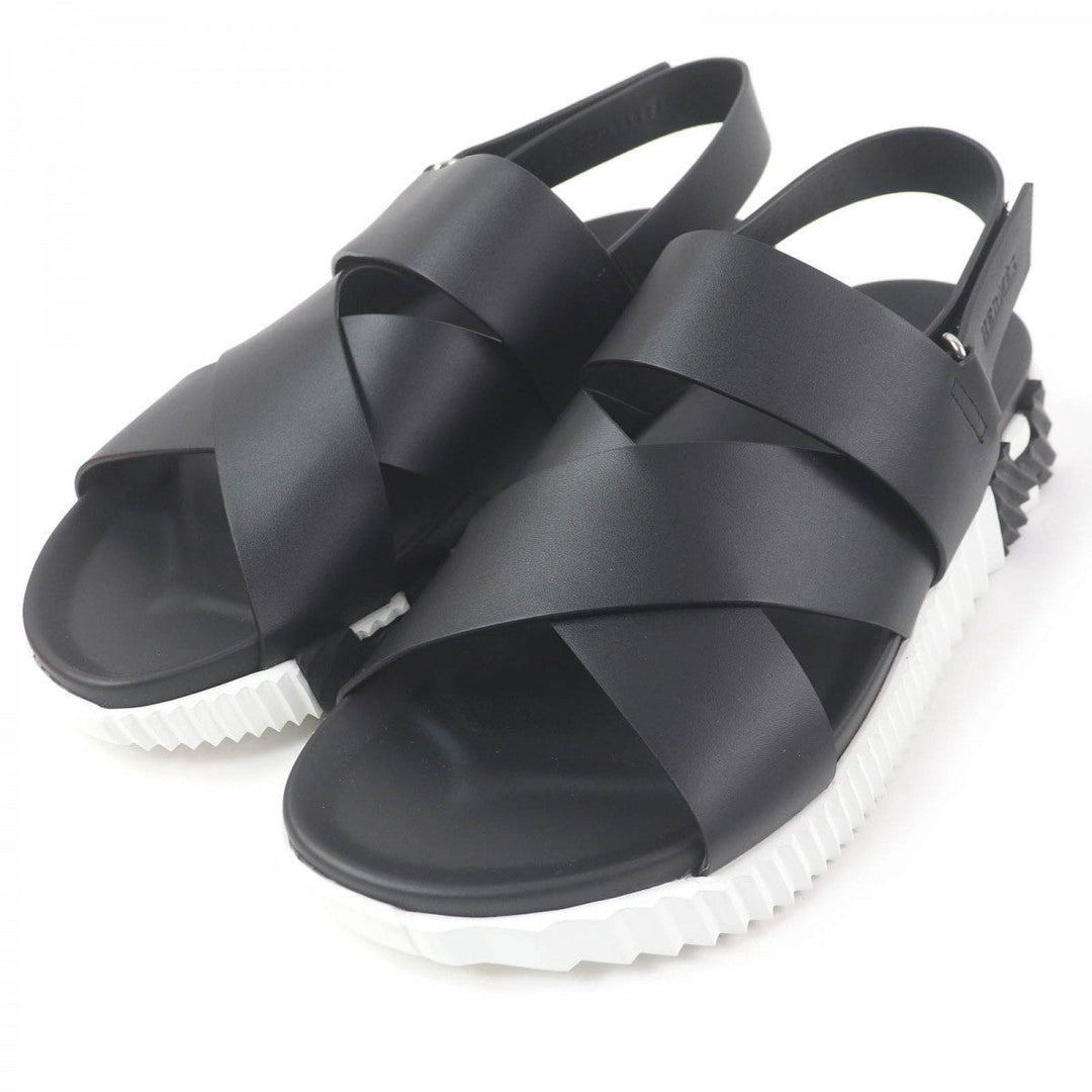 HERMES Sandals Main: Leather black Electric mens 44 Used Authentic