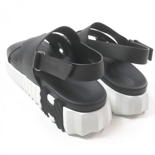 HERMES Sandals Main: Leather black Electric mens 44 Used Authentic