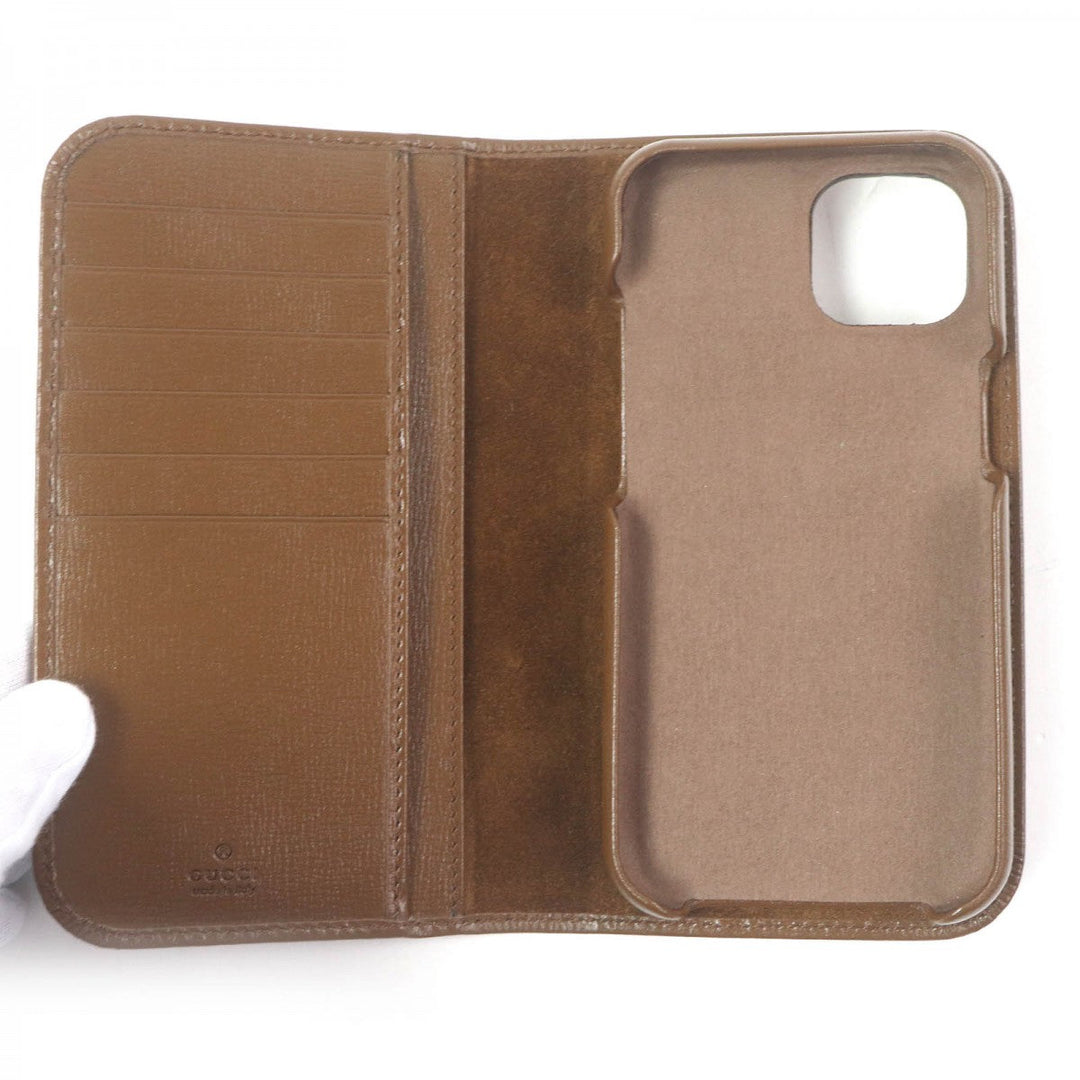 GUCCI iPhone case 760184 GG Supreme Brown mens Used Authentic