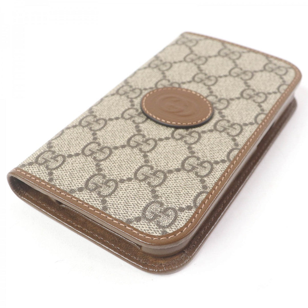GUCCI iPhone case 760184 GG Supreme Brown mens Used Authentic