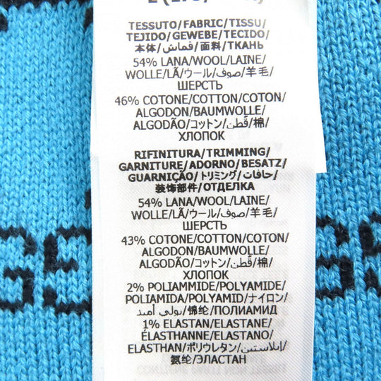 GUCCI cardigan 661156 Main: 54% wool, Main: 46% cotton, Part: 54% wool, Part: 43% cotton, Part: 2% polyurethane blue-black mens L Used Authentic