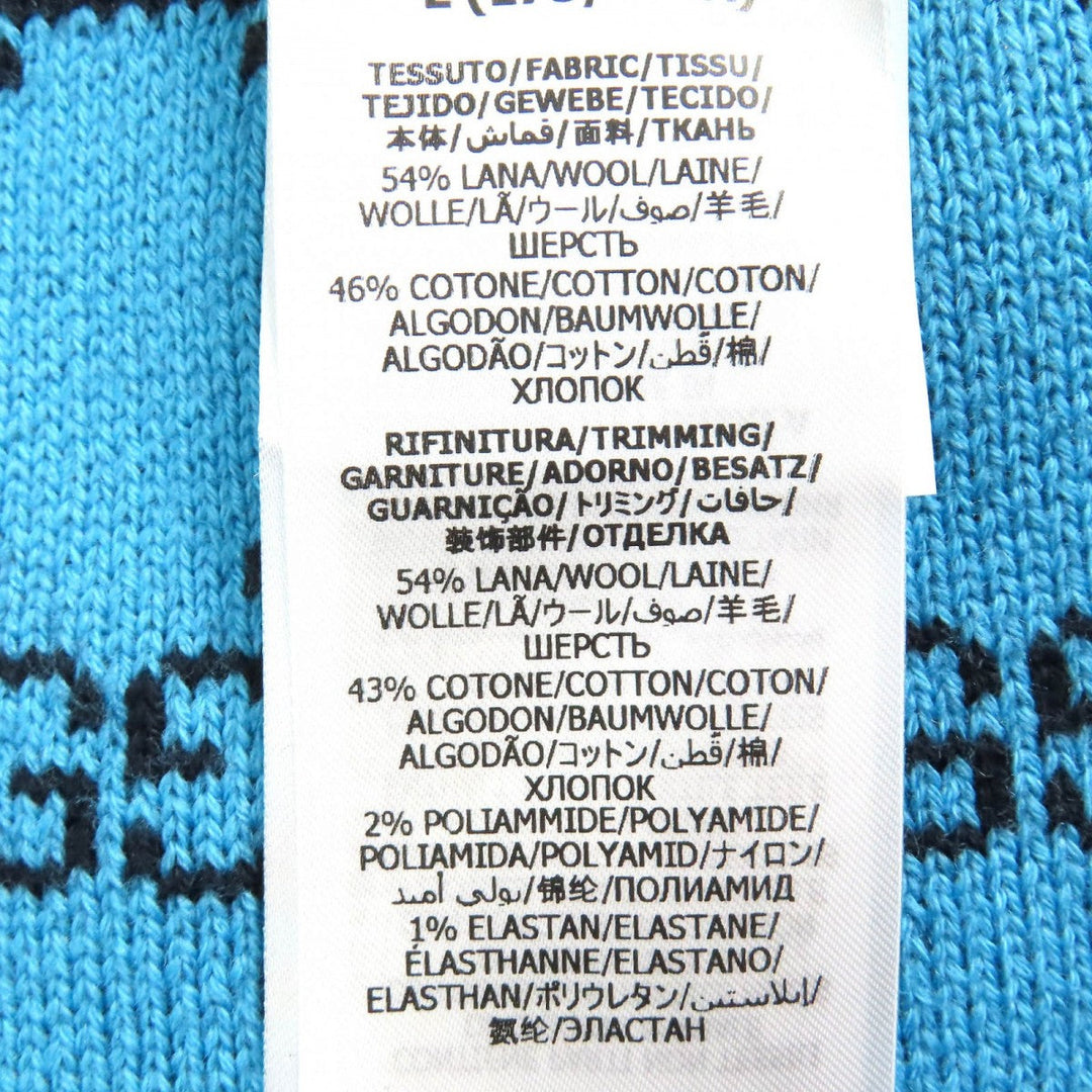 GUCCI cardigan 661156 Main: 54% wool, Main: 46% cotton, Part: 54% wool, Part: 43% cotton, Part: 2% polyurethane blue-black mens L Used Authentic