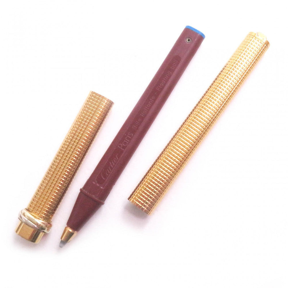 CARTIER Ballpoint pen Plated Gold gold Trinity stripe pattern logo mens(Unisex) Used Authentic