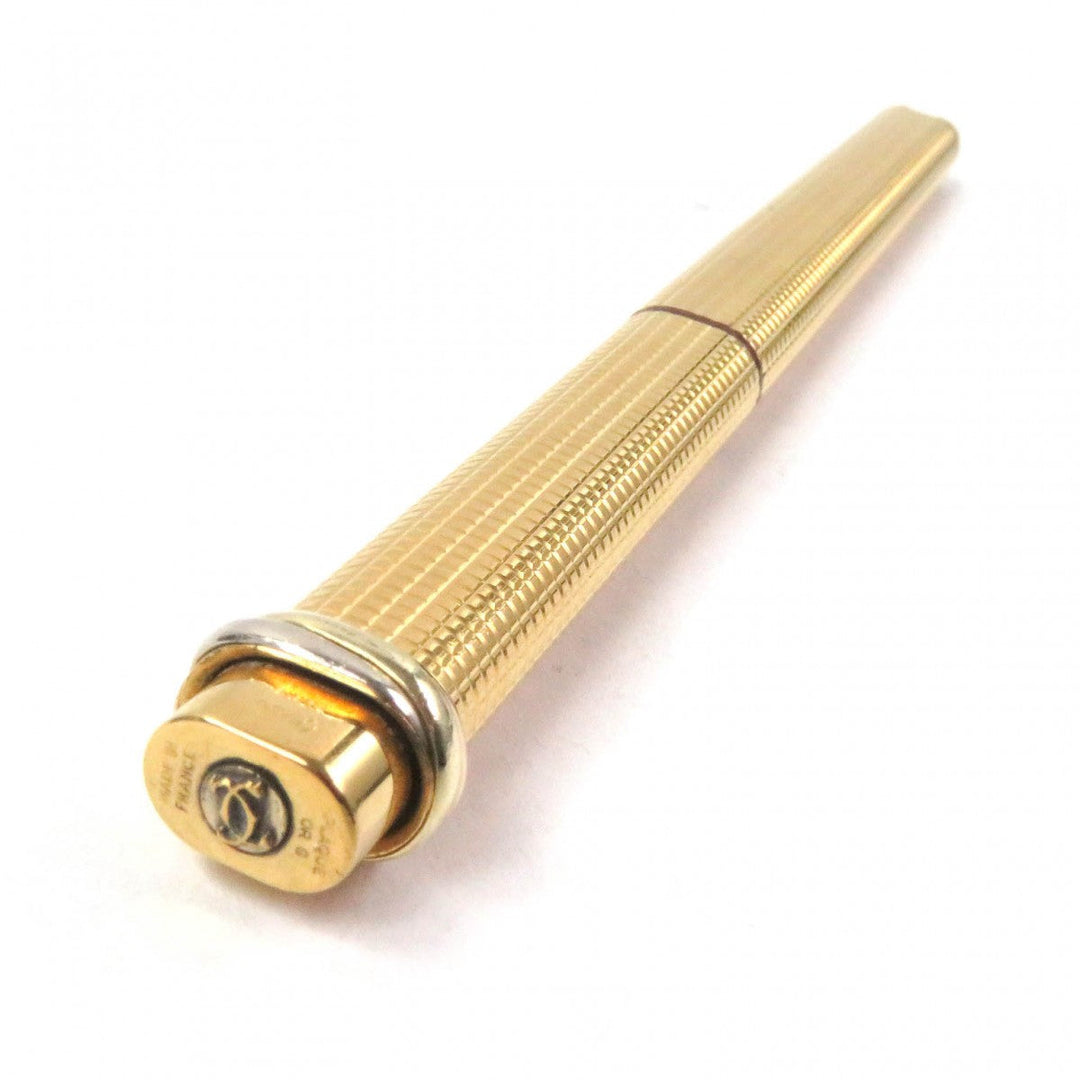 CARTIER Ballpoint pen Plated Gold gold Trinity stripe pattern logo mens(Unisex) Used Authentic