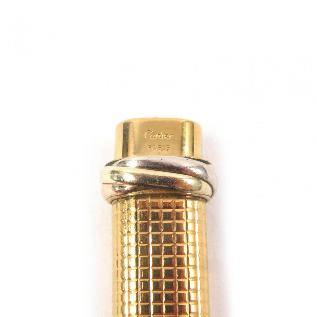 CARTIER Ballpoint pen Plated Gold gold Trinity stripe pattern logo mens(Unisex) Used Authentic