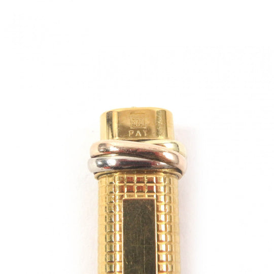 CARTIER Ballpoint pen Plated Gold gold Trinity stripe pattern logo mens(Unisex) Used Authentic
