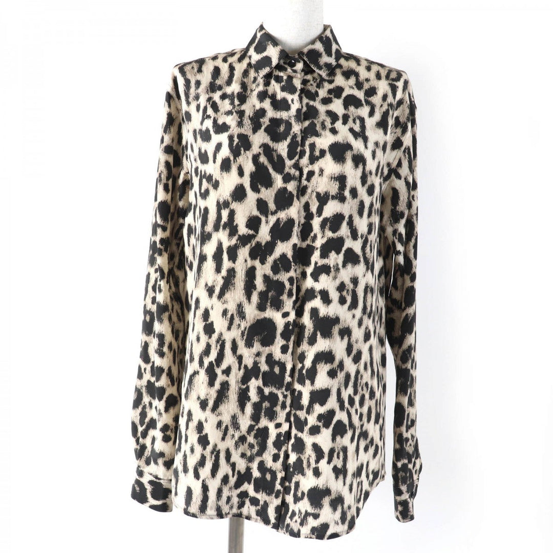 SAINT LAURENT PARIS Long sleeve shirt 465896 Main: 100% silk Brown type Women 36 Used Authentic