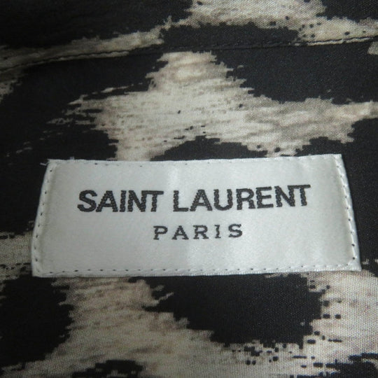 SAINT LAURENT PARIS Long sleeve shirt 465896 Main: 100% silk Brown type Women 36 Used Authentic