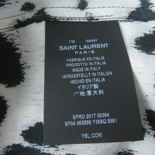 SAINT LAURENT PARIS Long sleeve shirt 465896 Main: 100% silk Brown type Women 36 Used Authentic
