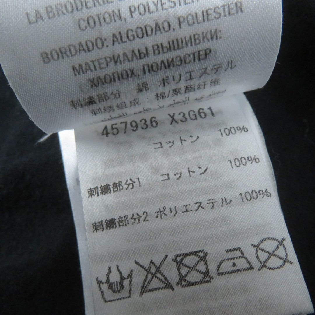 GUCCI Short sleeve T-shirt 457936 Main: 100% cotton, Part: 100% cotton, Part: 100% polyester black Floral Embroidery Tee mens S Used Authentic