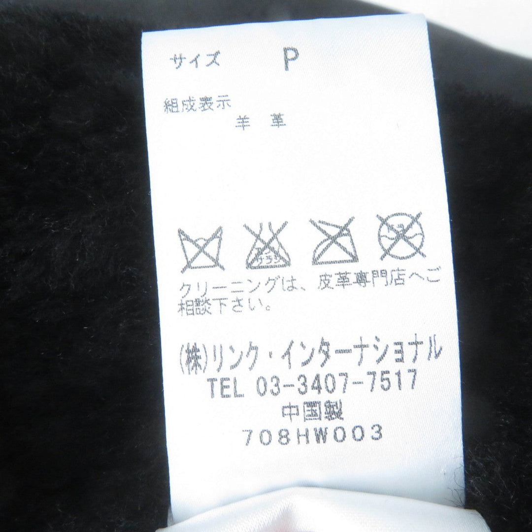 HELMUT LANG Mouton jacket Main: Sheep leather black Women Used Authentic