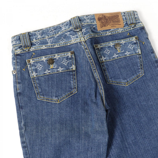 LOUIS VUITTON Denim pants Main: 100% cotton Indigo Women 38 Used Authentic