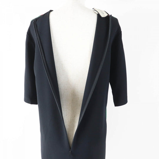 GUCCI one piece 528977 Main: 97% rayon, Main: 3% polyurethane, Part: 65% rayon, Part: 35% cotton black Women 36 Used Authentic