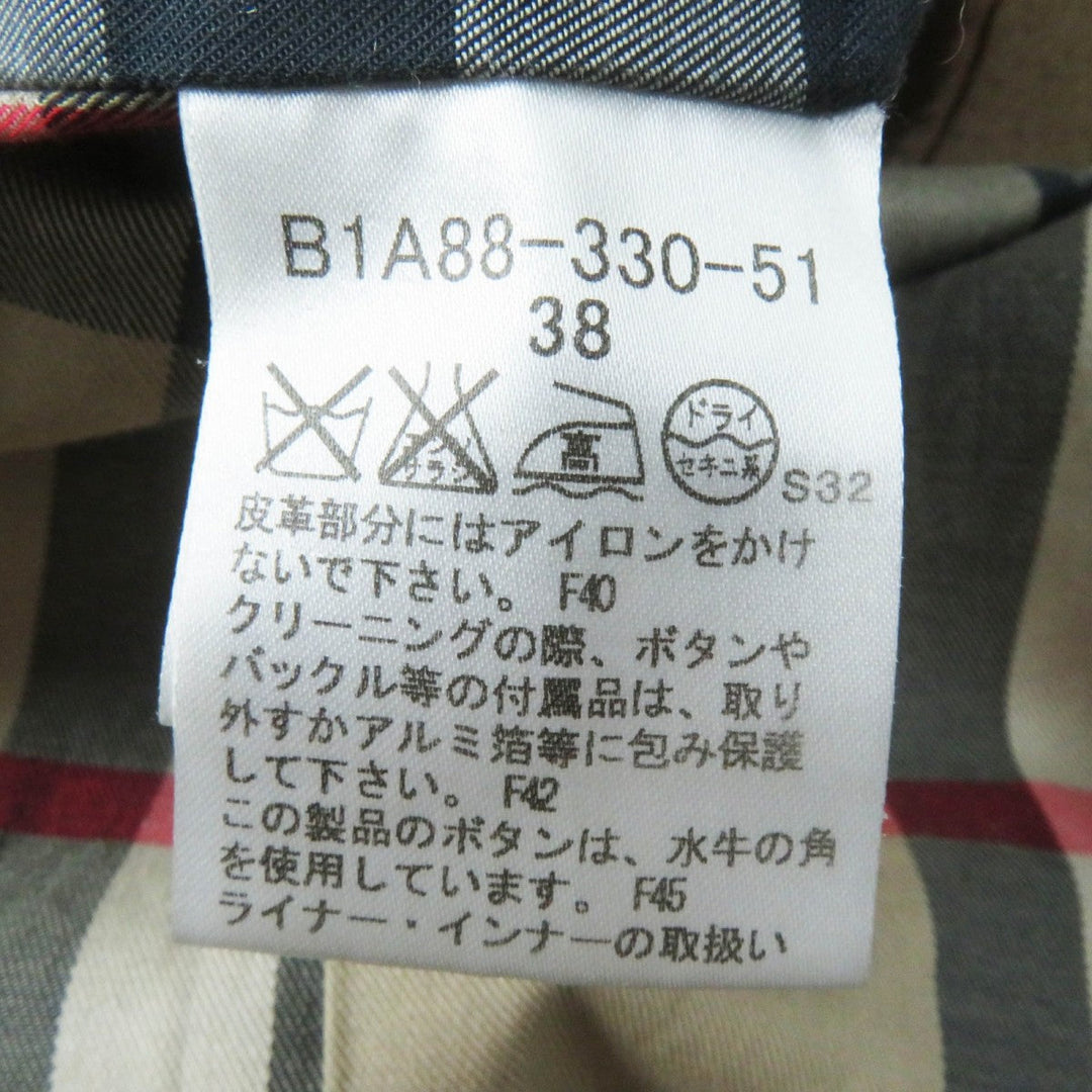 BURBERRY LONDON trench coat B1A88-330-51 Main: 100% cotton, Leather part: cowhide, Lining: cotton, Sleeve lining: cupra, Liner: 100% wool beige Women 38 Used Authentic