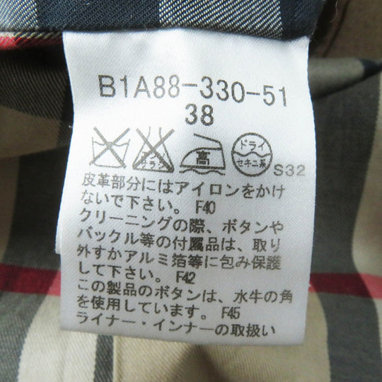 BURBERRY LONDON trench coat B1A88-330-51 Main: 100% cotton, Leather part: cowhide, Lining: cotton, Sleeve lining: cupra, Liner: 100% wool beige Women 38 Used Authentic