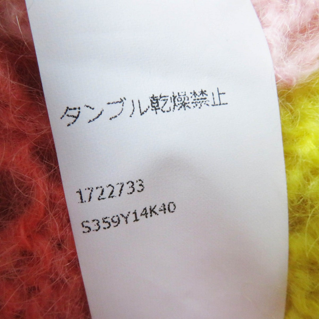 LOEWE knit S359Y14K40 Main: 67% mohair, Main: 28% polyamide, Main: 5% wool, Leather part: calf leather Pink Yellow Women S Used Authentic