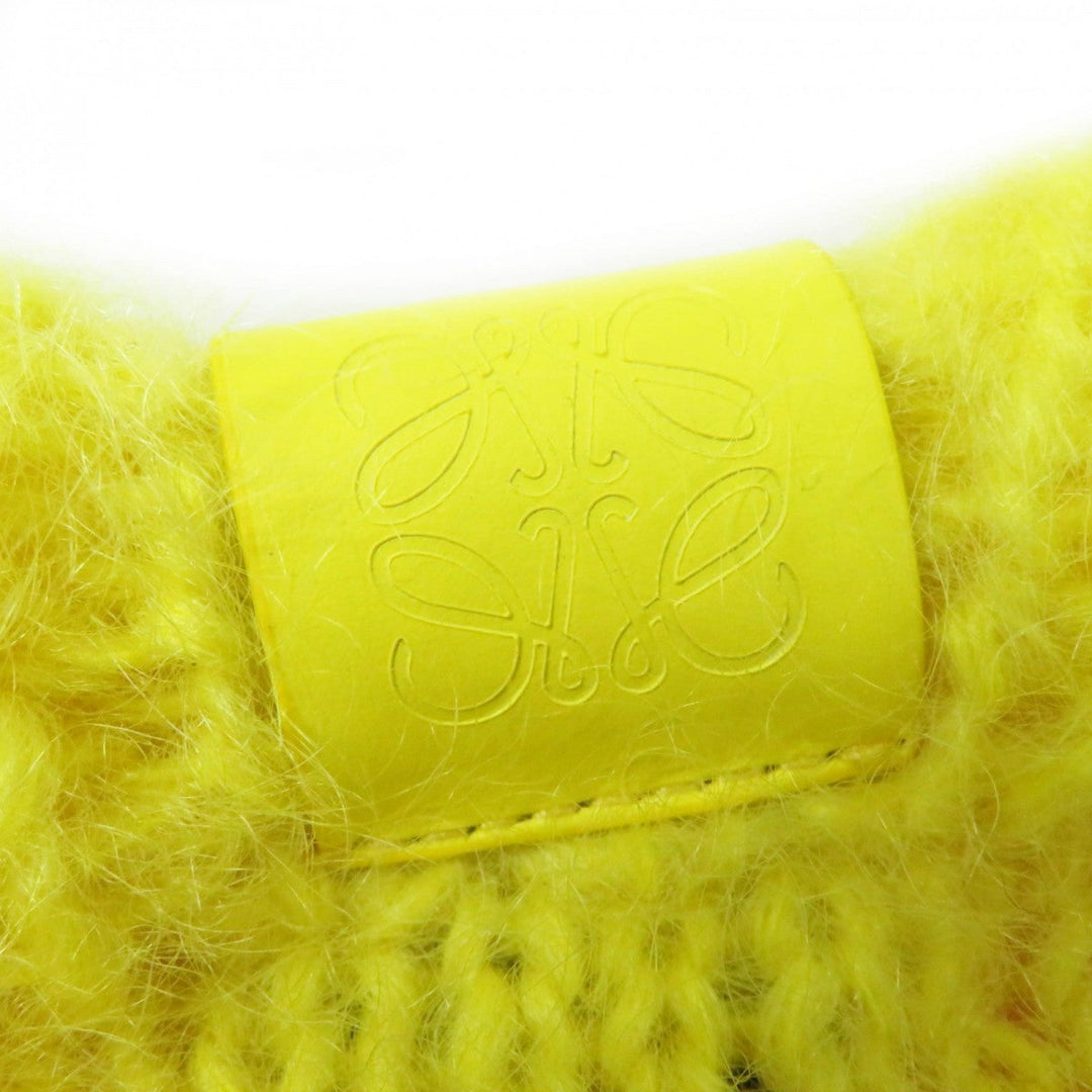 LOEWE knit S359Y14K40 Main: 67% mohair, Main: 28% polyamide, Main: 5% wool, Leather part: calf leather Pink Yellow Women S Used Authentic