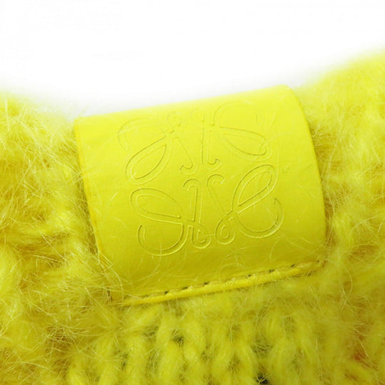 LOEWE knit S359Y14K40 Main: 67% mohair, Main: 28% polyamide, Main: 5% wool, Leather part: calf leather Pink Yellow Women S Used Authentic