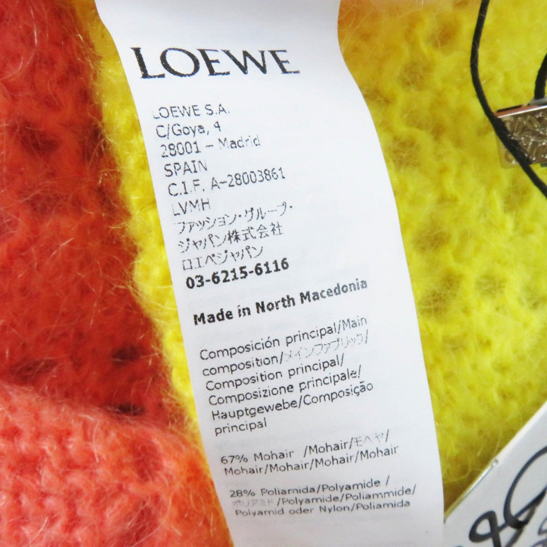 LOEWE knit S359Y14K40 Main: 67% mohair, Main: 28% polyamide, Main: 5% wool, Leather part: calf leather Pink Yellow Women S Used Authentic