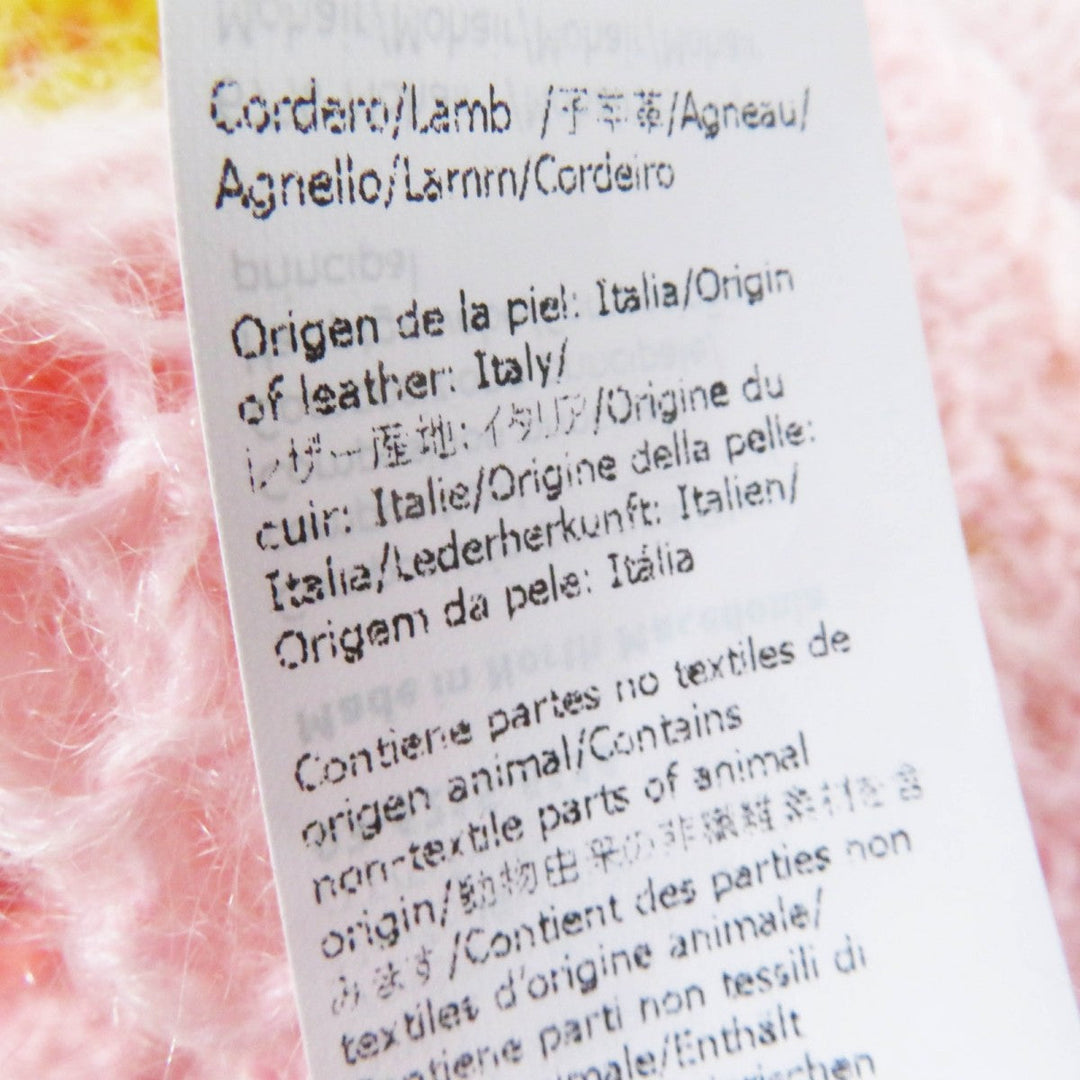 LOEWE knit S359Y14K40 Main: 67% mohair, Main: 28% polyamide, Main: 5% wool, Leather part: calf leather Pink Yellow Women S Used Authentic