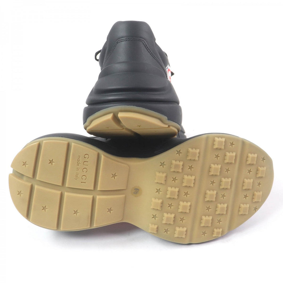 GUCCI Low cut sneakers 523609 Main: Leather black Ryton mens 6.5 Used Authentic