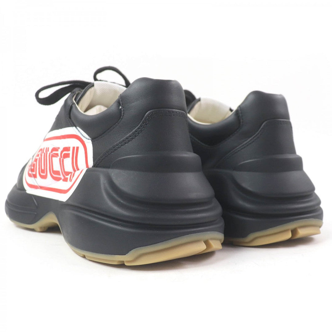 GUCCI Low cut sneakers 523609 Main: Leather black Ryton mens 6.5 Used Authentic