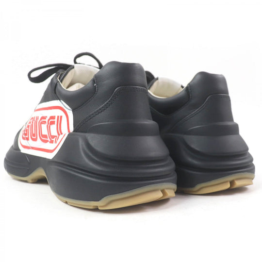 GUCCI Low cut sneakers 523609 Main: Leather black Ryton mens 6.5 Used Authentic