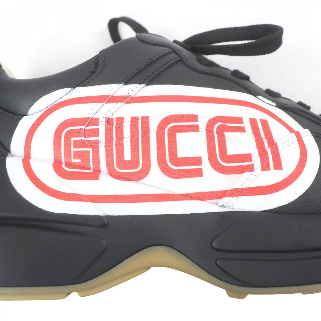 GUCCI Low cut sneakers 523609 Main: Leather black Ryton mens 6.5 Used Authentic