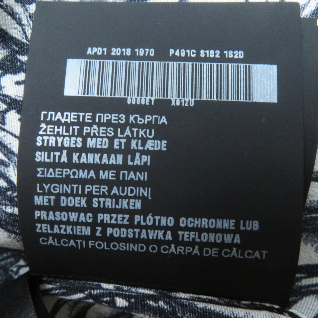 PRADA Long sleeve shirt P491C Main: 100% silk Black White Women 36 Used Authentic