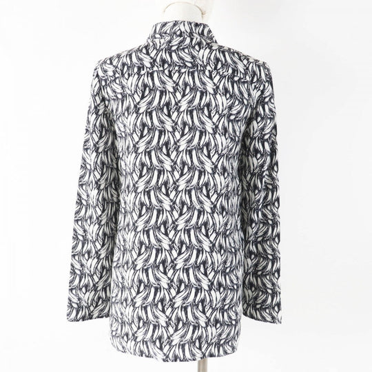 PRADA Long sleeve shirt P491C Main: 100% silk Black White Women 36 Used Authentic