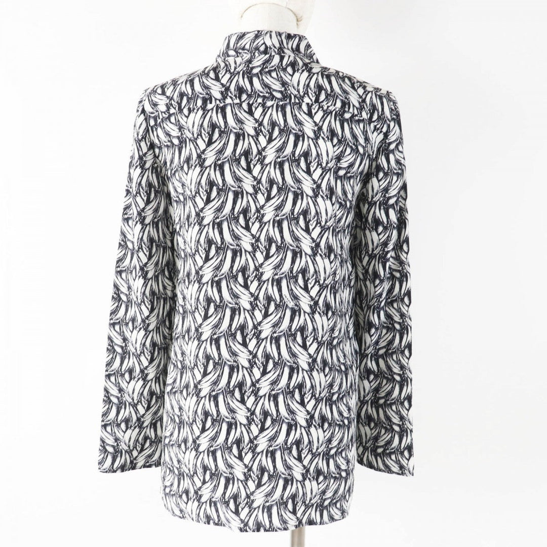 PRADA Long sleeve shirt P491C Main: 100% silk Black White Women 36 Used Authentic