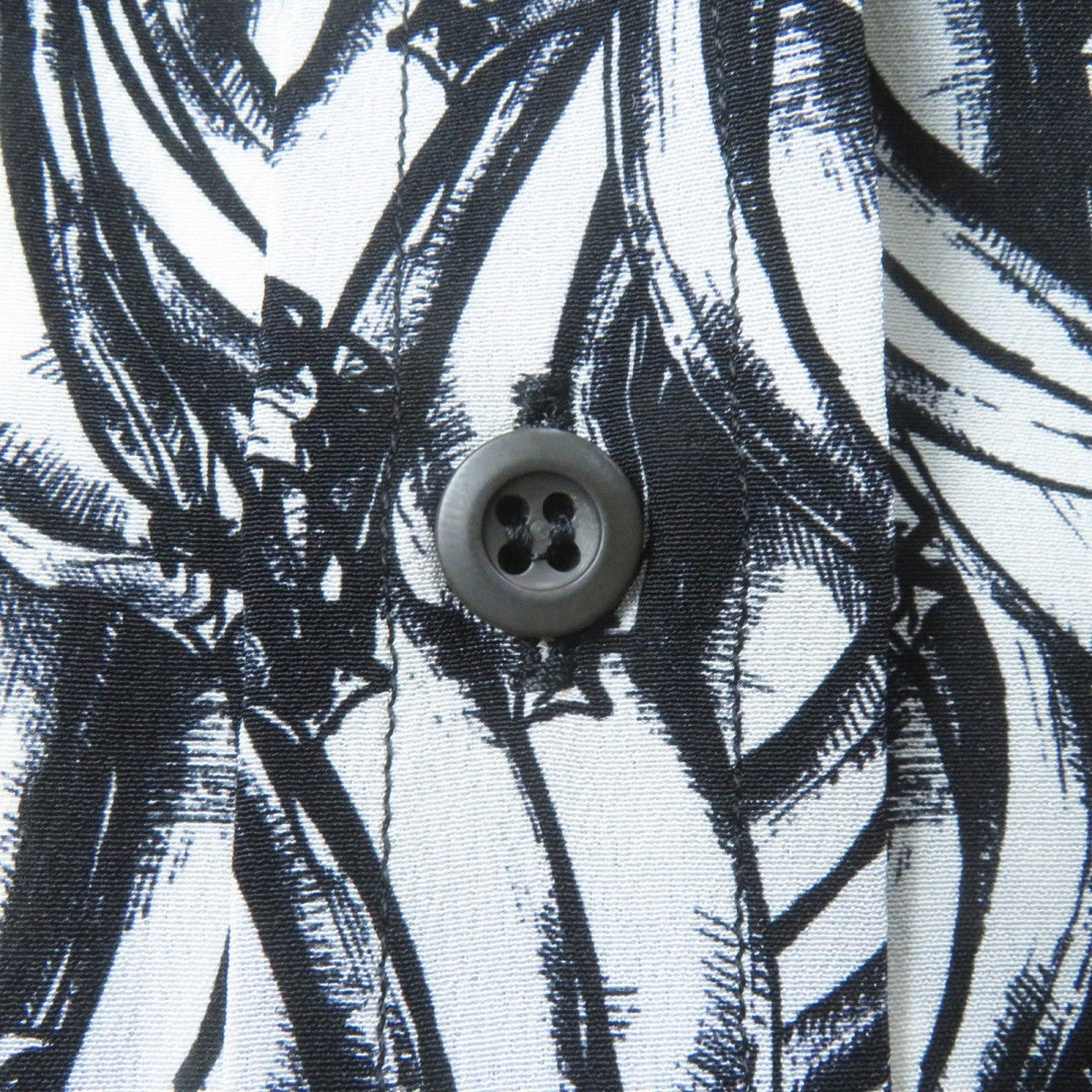 PRADA Long sleeve shirt P491C Main: 100% silk Black White Women 36 Used Authentic