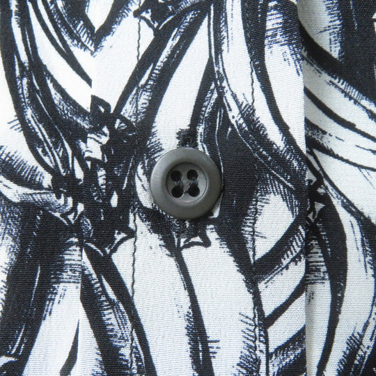 PRADA Long sleeve shirt P491C Main: 100% silk Black White Women 36 Used Authentic