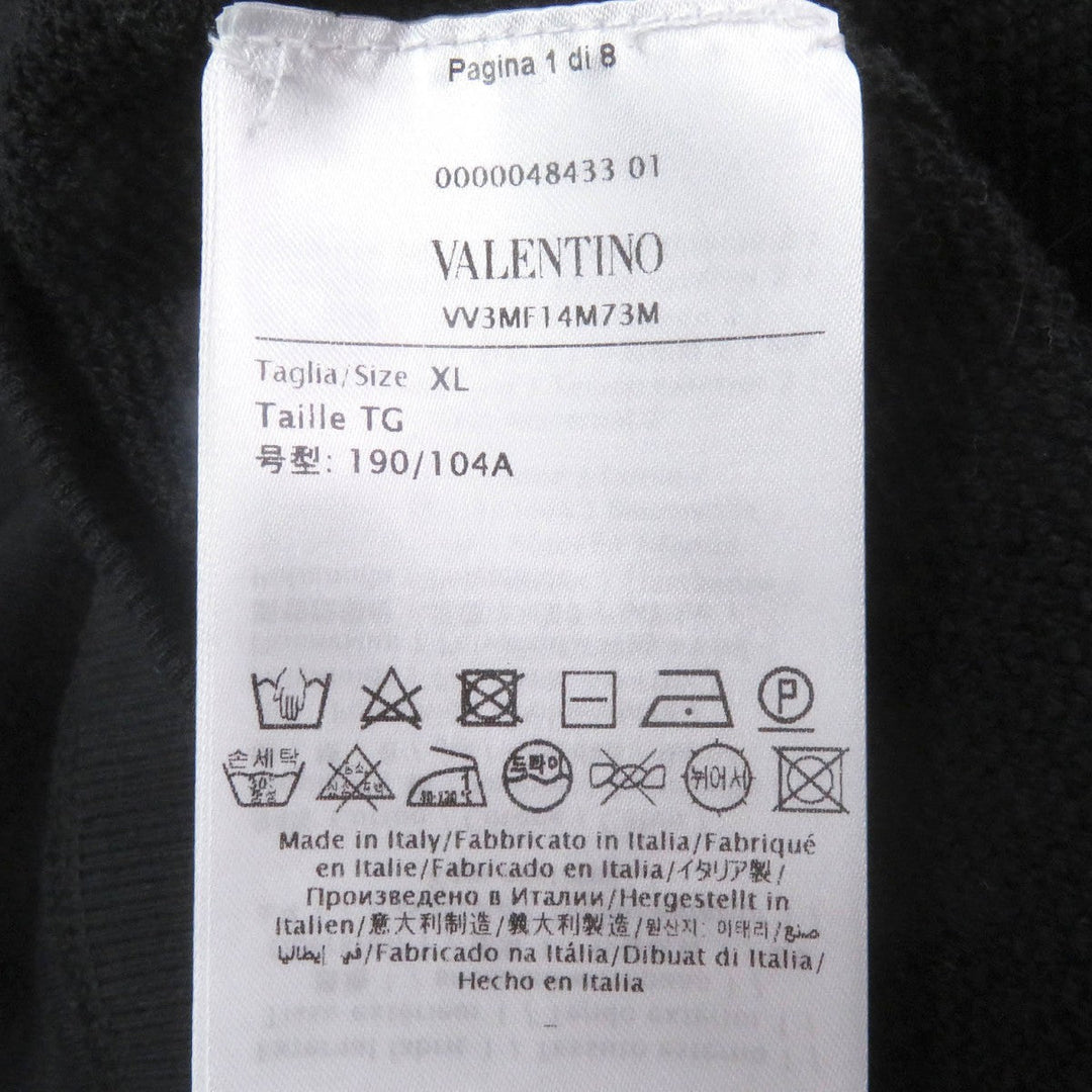 VALENTINO sweat Main: 94% cotton, Main: 6% nylon, Part: 96% cotton, Part: 4% polyurethane, Part: rayon black mens XL Used Authentic