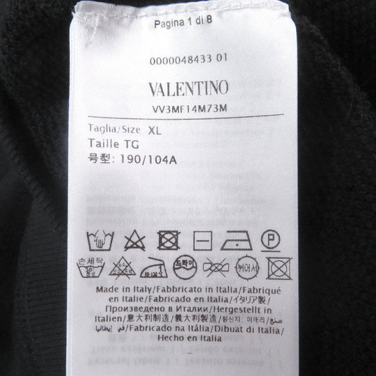 VALENTINO sweat Main: 94% cotton, Main: 6% nylon, Part: 96% cotton, Part: 4% polyurethane, Part: rayon black mens XL Used Authentic