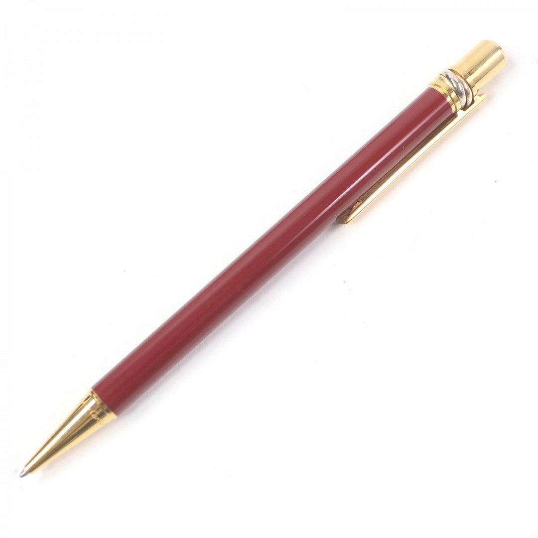 CARTIER Ballpoint pen metal Bordeaux Cartier Double Logo Trinity Do mens Used Authentic