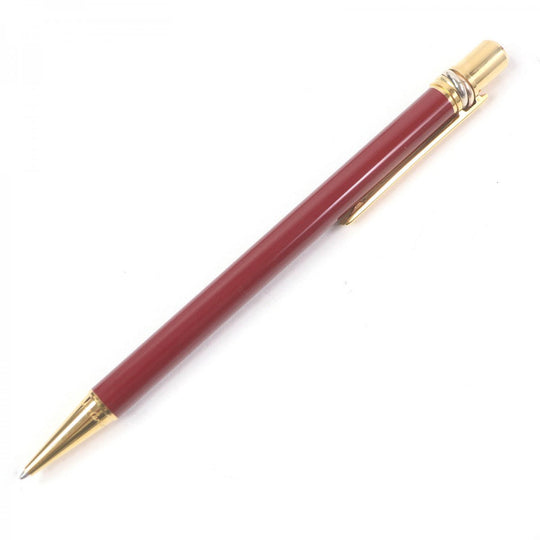 CARTIER Ballpoint pen metal Bordeaux Cartier Double Logo Trinity Do mens Used Authentic