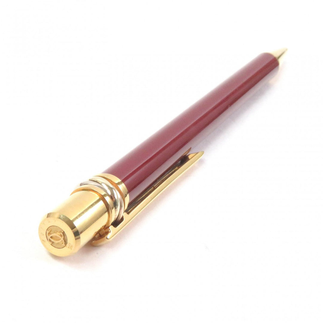 CARTIER Ballpoint pen metal Bordeaux Cartier Double Logo Trinity Do mens Used Authentic