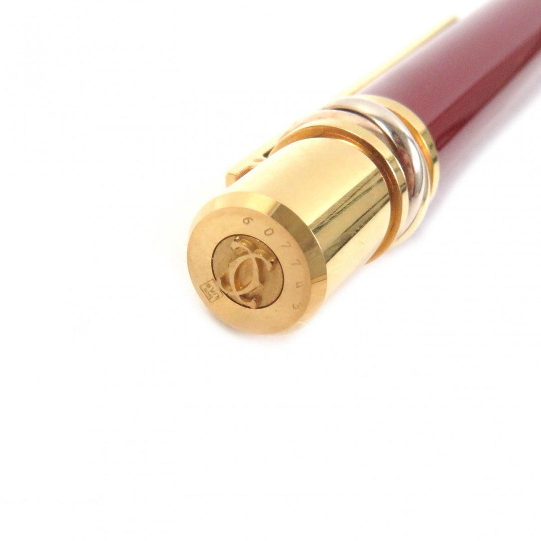 CARTIER Ballpoint pen metal Bordeaux Cartier Double Logo Trinity Do mens Used Authentic