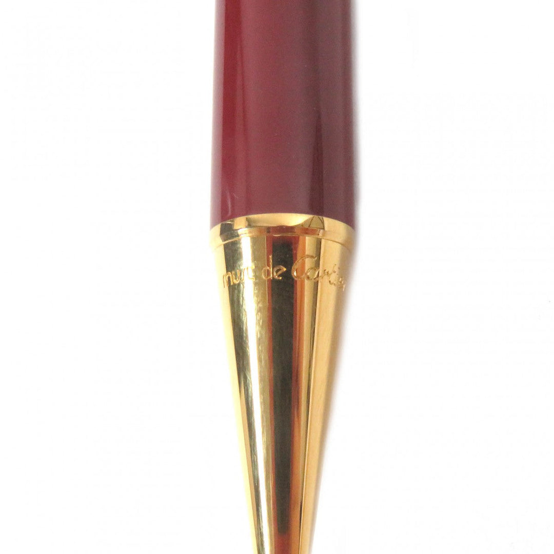 CARTIER Ballpoint pen metal Bordeaux Cartier Double Logo Trinity Do mens Used Authentic