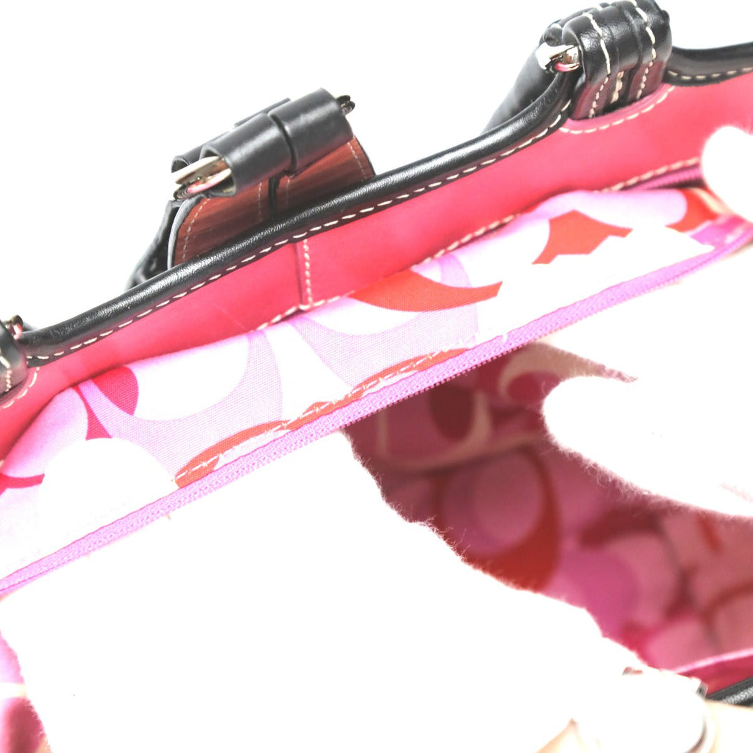 COACH Handbag 6271 Straw, Leather beige Straw x leather Tote Bag Basket bag Women Used Authentic