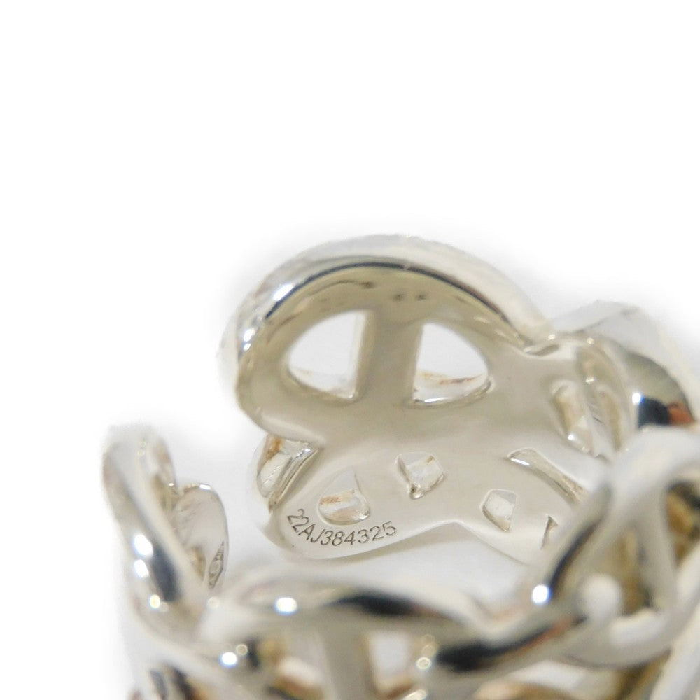 HERMES Ring Ag925 Silver Anchor Chain Chene Dunkle Enchane GM