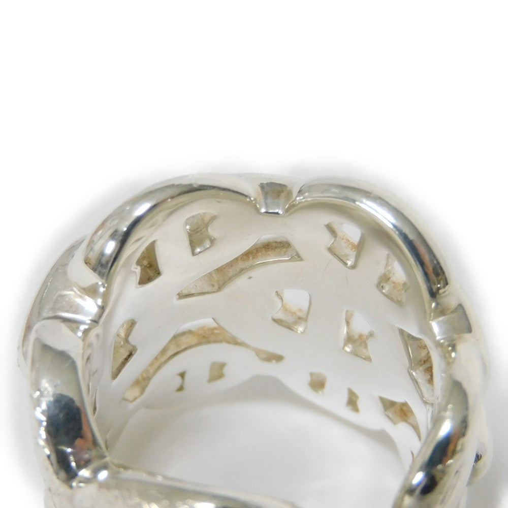 HERMES Ring Ag925 Silver Anchor Chain Chene Dunkle Enchane GM