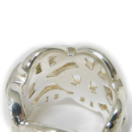 HERMES Ring Ag925 Silver Anchor Chain Chene Dunkle Enchane GM